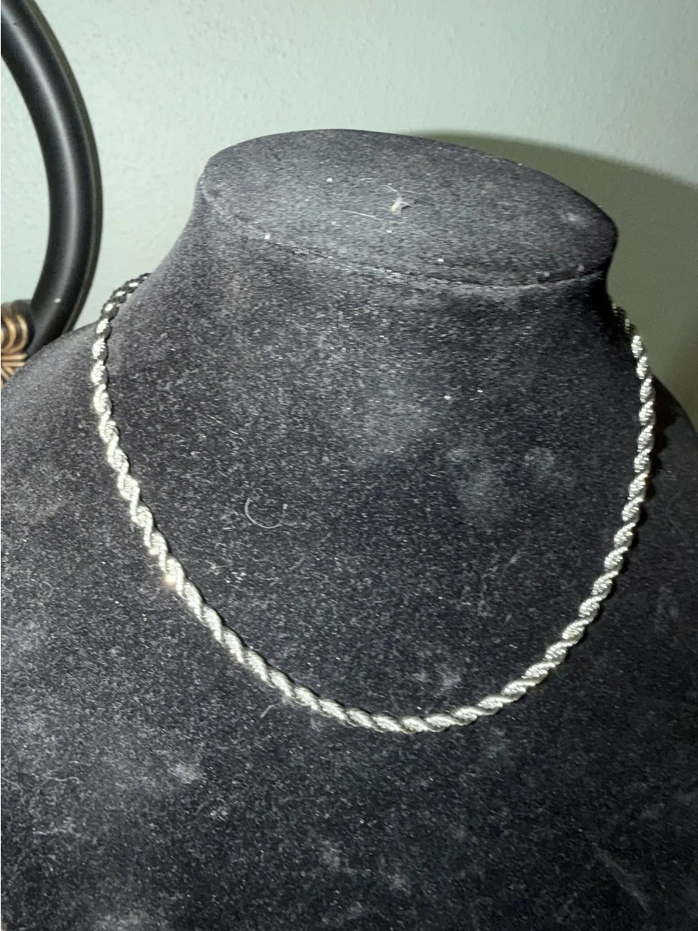 Sterling Silver Twisted Rope Necklace - Silver